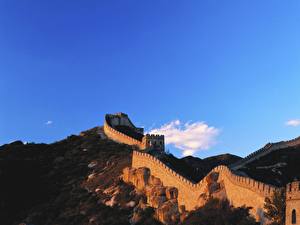 Bureaubladachtergronden Chinese Muur een stad