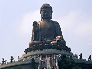 Bakgrunnsbilder Skulptur Buddha byen