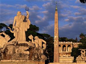 Bakgrundsbilder på skrivbordet Skulptur Italien Rom Piazza del Popolo