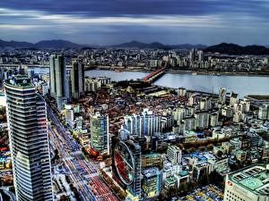 Bakgrunnsbilder Bygning Seoul Brake Lights of Seoul Byer
