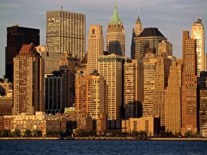 Bureaubladachtergronden Wolkenkrabber Verenigde staten New York een stad