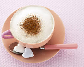 Bakgrundsbilder på skrivbordet Dryck Kaffe Cappuccino Mat