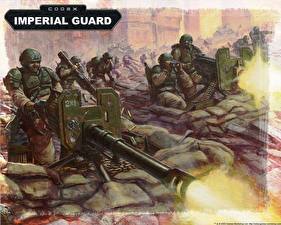 Bakgrundsbilder på skrivbordet Warhammer 40000 Imperial Guard dataspel