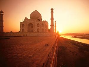 Papel de Parede Desktop Índia Taj Mahal Mesquita
