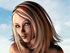 Desktop hintergrundbilder Aphrodite 3D-Grafik Mädchens