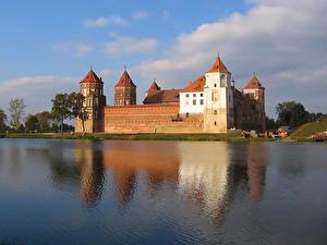 Hintergrundbilder Burg Belarus Städte