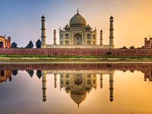 Bakgrundsbilder på skrivbordet Tempel Indien Taj Mahal Moské Städer
