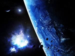 Papel de Parede Desktop Planeta Asteroides