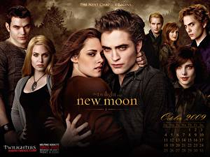 Papel de Parede Desktop Crepúsculo A Saga Twilight - Lua Nova Robert Pattinson Kristen Stewart