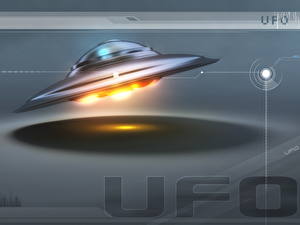Bureaubladachtergronden UFO 3D graphics