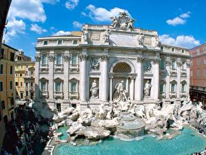 Bilder Skulpturen Italien Springbrunnen Fontana di Trevi Städte
