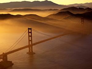 桌面壁纸，，橋，美国，旧金山，加利福尼亚州，Golden Gate Bridge，城市