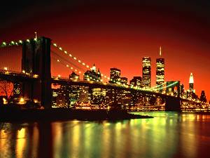 Bakgrundsbilder på skrivbordet Broar USA New York Städer