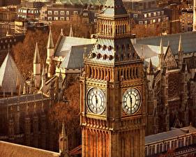 Bureaubladachtergronden Verenigd Koninkrijk Een toren Big Ben een stad