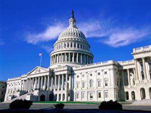 Papel de Parede Desktop EUA Edifícios famosos Washington, D.C. Capitol Building Cidades