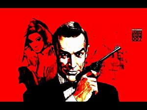 Bakgrundsbilder på skrivbordet Agent 007. James Bond Agent 007 ser rött
