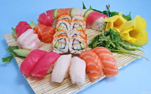 Bakgrundsbilder på skrivbordet Skaldjur Sushi
