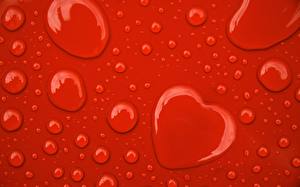 Wallpapers Texture Heart Drops Red 3D Graphics