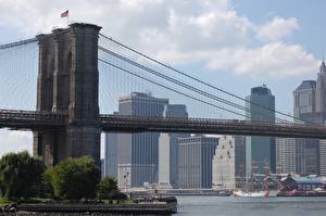 Hintergrundbilder Brücken USA New York City Städte