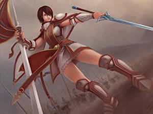 Pictures Warriors Swords Fantasy Girls
