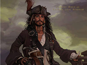 Fonds d'écran Pirates des Caraïbes Pirates des Caraïbes : La Malédiction du Black Pearl Johnny Depp