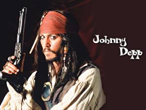 桌面壁纸，，加勒比海盗系列电影，加勒比海盗2：聚魂棺，強尼·戴普，電影