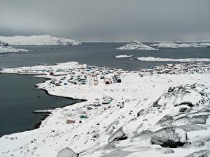 Papel de Parede Desktop Pequenas cidades Groenlândia Cidades