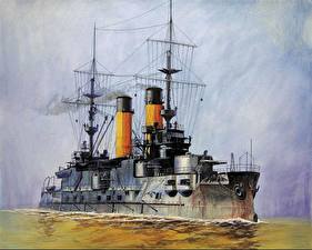 Bakgrundsbilder på skrivbordet Fartyg Målade Borodino Militär