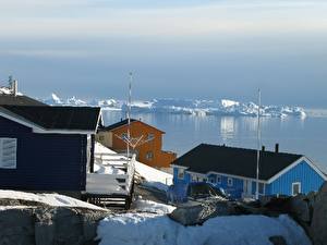 Bakgrundsbilder på skrivbordet Små städer Grönland stad