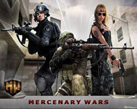 Bureaubladachtergronden Mercenary Wars computerspel