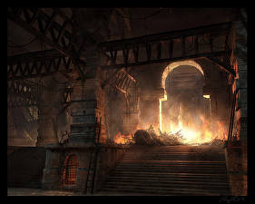 Фотографии Арки Лестницы разрушенный храм Фантастика