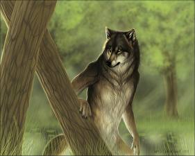 Bureaubladachtergronden Magische dieren Weerwolf