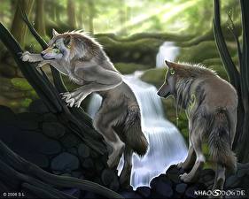 Tapety na pulpit Magiczne zwierzęta Wilkołak wilk Fantasy