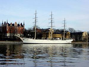Картинка Дома Швеция Стокгольм. Корабль город