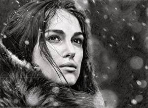 Image Keira Knightley Black and white Celebrities
