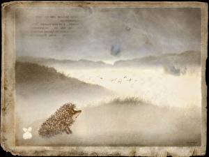 Wallpaper Hedgehog in the Fog