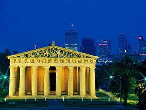 Papel de Parede Desktop Edifícios famosos Estados Unidos Colunas Athens, Nashville, Tennessee,  Cidades