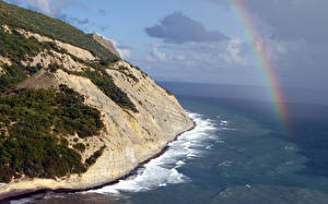 Wallpaper Coast Rainbow Nature