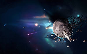 Papel de Parede Desktop Asteroide Espaço