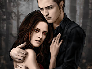 Hintergrundbilder Twilight – Bis(s) zum Morgengrauen Robert Pattinson Kristen Stewart Film