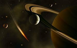 Фотографии Планета Кольца планет Космос