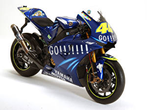 Desktop hintergrundbilder Supersportler Yamaha Weißer hintergrund Motorrad