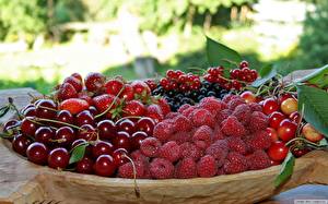 Bakgrunnsbilder Frukt Bringebær Kirsebær Mat