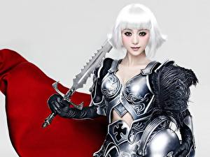 Pictures Warriors Armour Swords Fantasy Girls