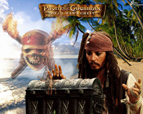 Tapety na pulpit Piraci z Karaibów Piraci z Karaibów: Skrzynia umarlaka Johnny Depp Filmy