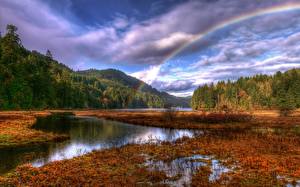 Bureaubladachtergronden Regenboog HDR Natuur