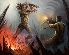 Wallpapers Fighting Predator - Movies Fantasy