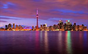 Bakgrundsbilder på skrivbordet Kanada Natt stad