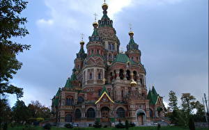 Bakgrundsbilder på skrivbordet Tempel Sankt Petersburg Städer