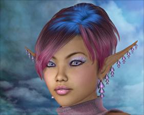 Bakgrundsbilder på skrivbordet Alver 3D grafik Fantasy Unga_kvinnor